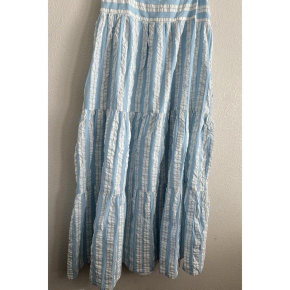 Seafolly Australia Cabana Tier Maxi Dress- Powder Blue Large - Picture 2 of 10